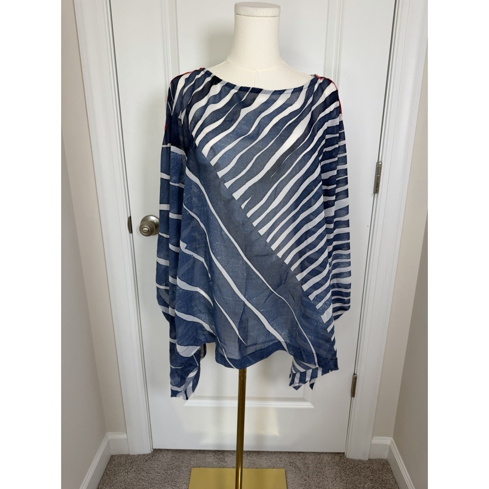 NWT Chico's Poncho Blouse S/M Coverup Summer Beach Resortwear Vacation